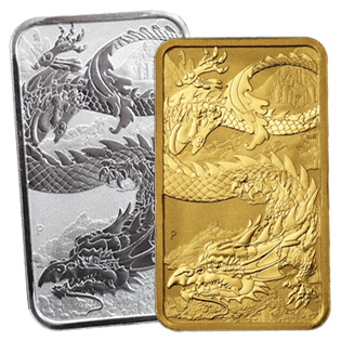 1 troy ounce coin bars Rectangular Dragon 2023