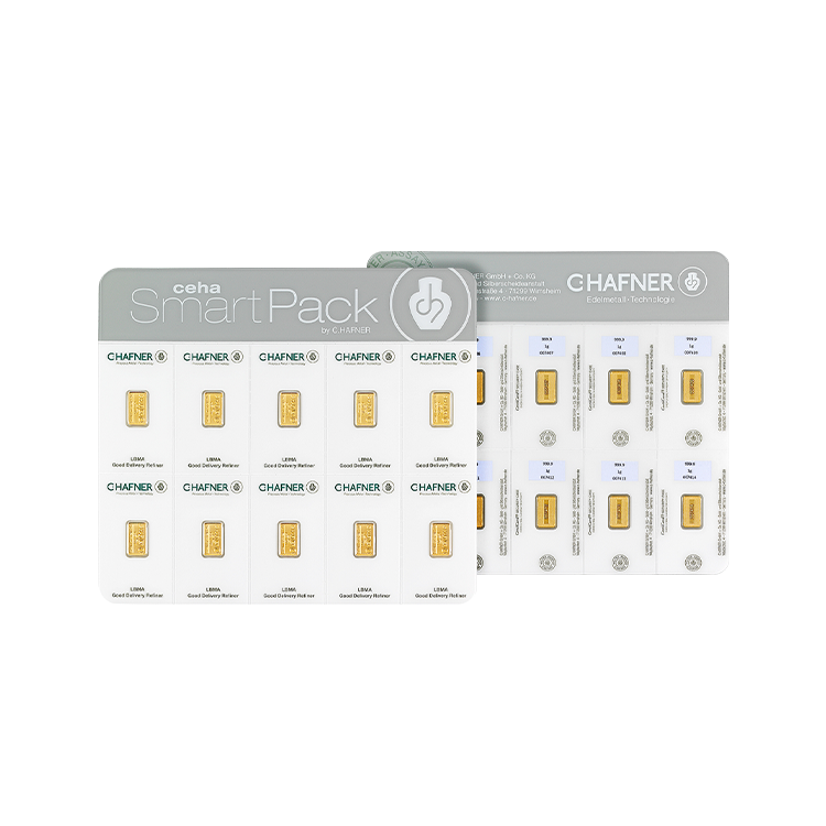 C. Hafner goudbaar 10x 2 gram SmartPack