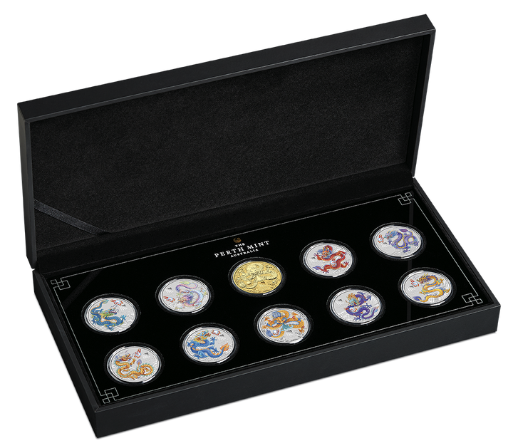 10x 1/2 troy ounce zilveren munten Lunar jaar van de Draak 2024