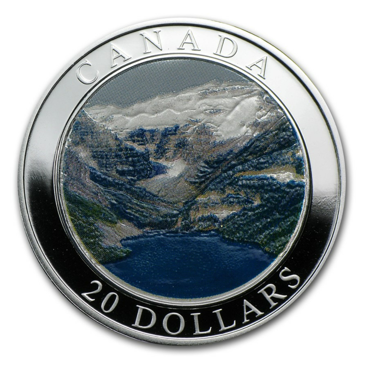 2003 Zilveren gekleurde munt Canada Natural Wonders - Rocky Mountains
