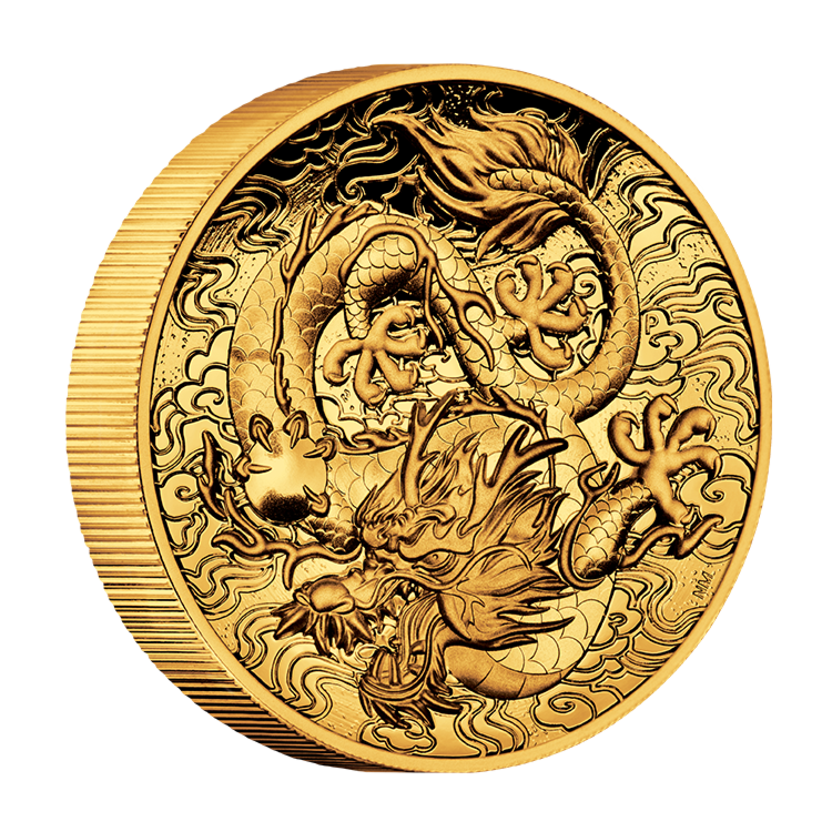 2 troy ounce gouden munt mythen en legendes dragon 2021 Proof