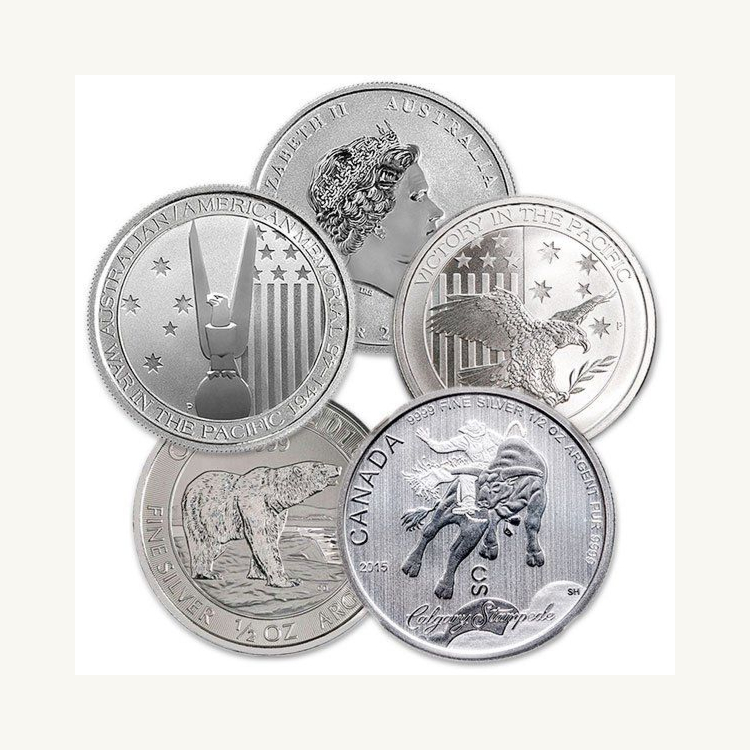 1/2 troy ounce zilveren munt divers