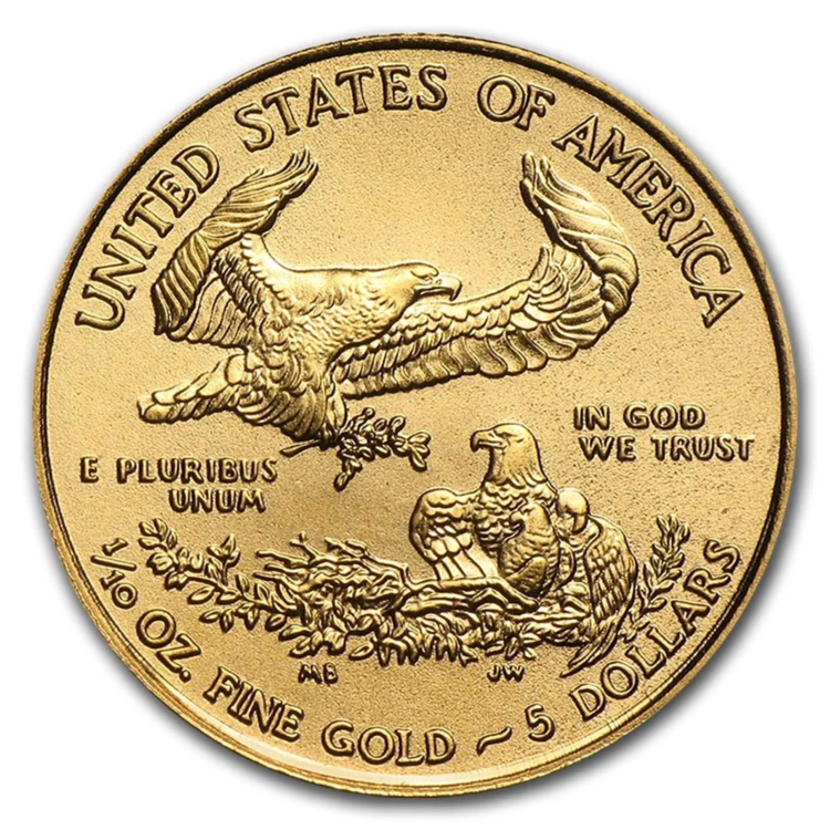 Gouden 1/10 troy ounce American Eagle munt