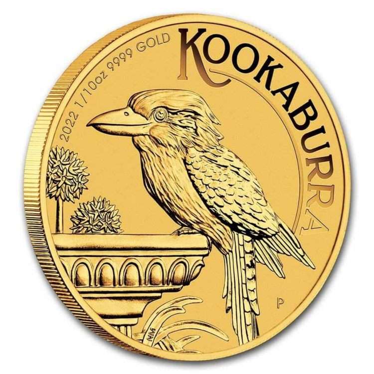 1/10 troy ounce gouden munt kookaburra 2022