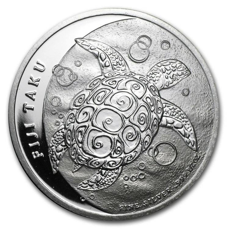 1/2 troy ounce zilveren munt Fiji Taku Turtle 2012