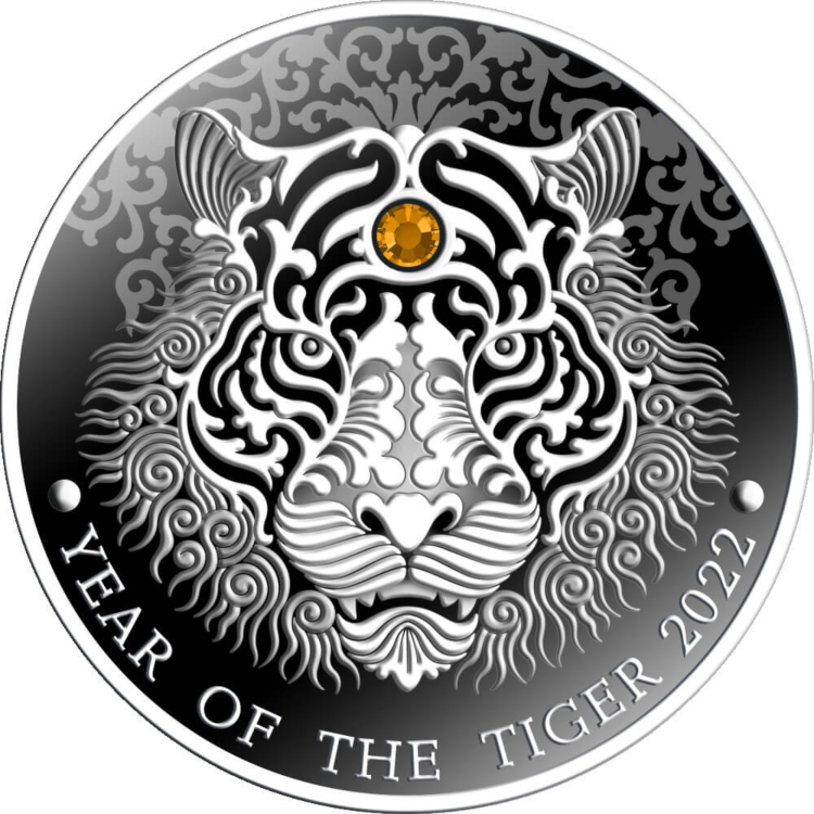 1/2 troy ounce zilveren munt jaar van de tijger 2022 Proof