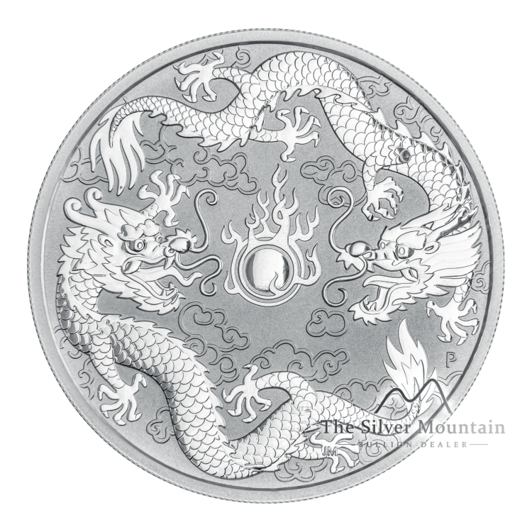 1 Troy ounce zilveren munt Dragon and Dragon 2019