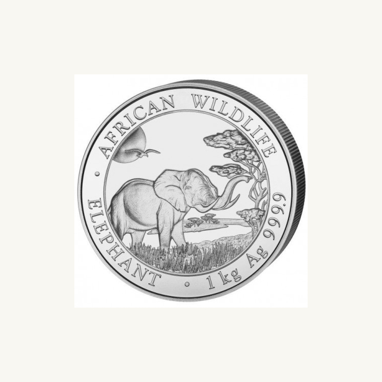 1 Kilogram zilveren munt Somalische Olifant 2019