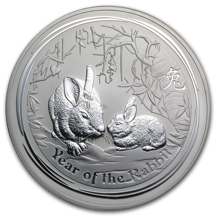 1 kilo Lunar zilveren munt 2011