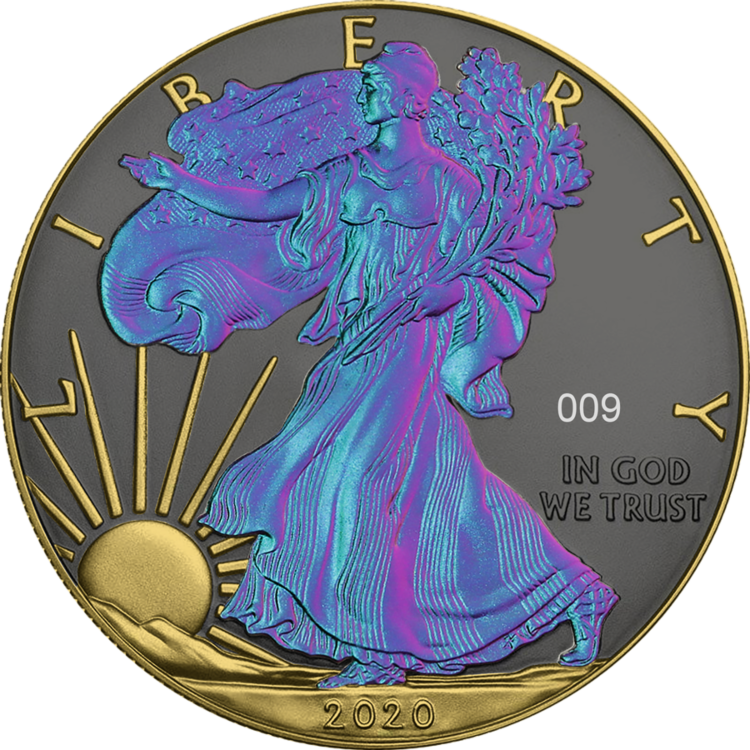 1 troy ounce zilveren munt American Eagle Chameleon 2020