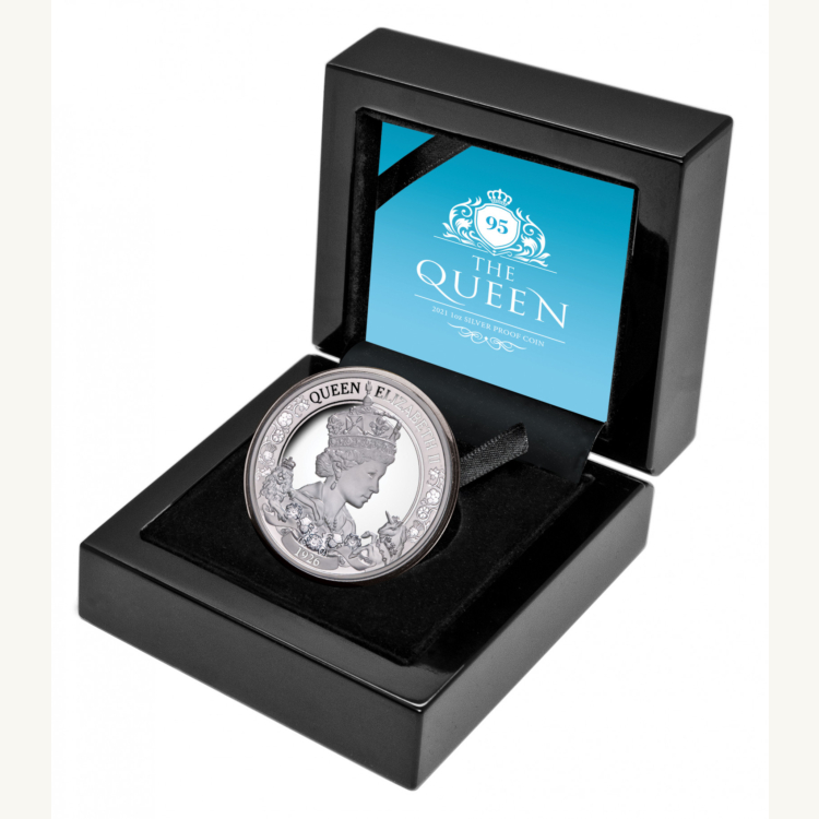 1 troy ounce zilveren munt Queen Elizabeth II 95e verjaardag 2021 proof