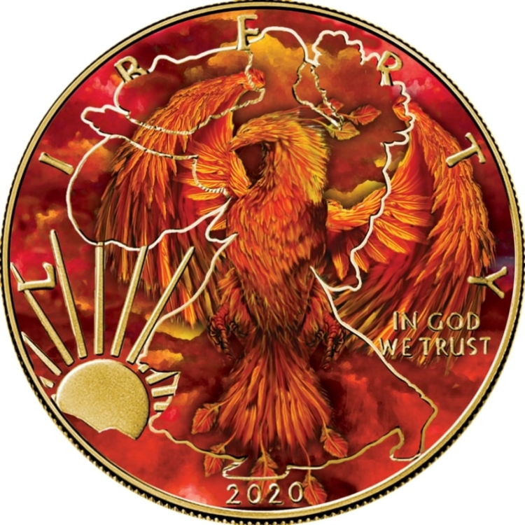 1 Troy ounce zilveren munt American Eagle Rising Phoenix 2020