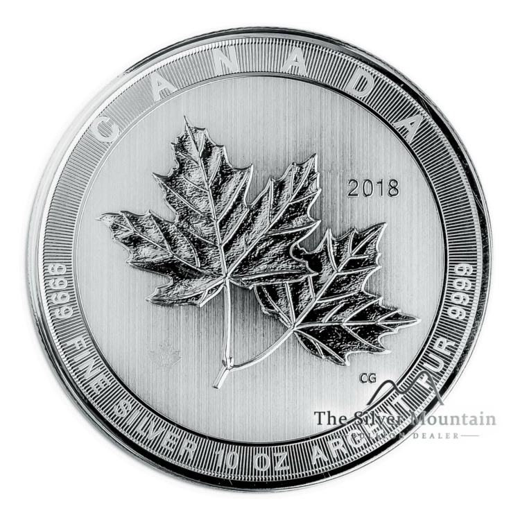 10 Troy ounce zilveren munt Maple Leaf 2018