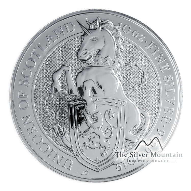 10 Troy ounce zilveren munt Queens Beasts Unicorn 2019