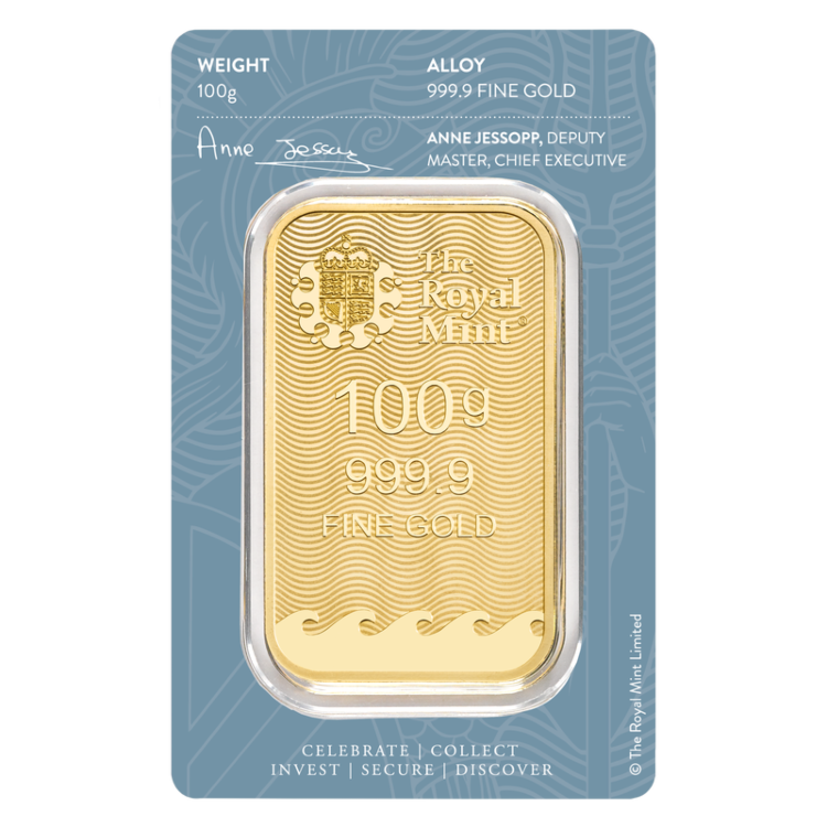 100 gram goudbaar Britannia