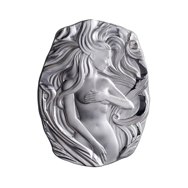 10 troy ounce zilverbaar Art Nouveau Woman voorkant