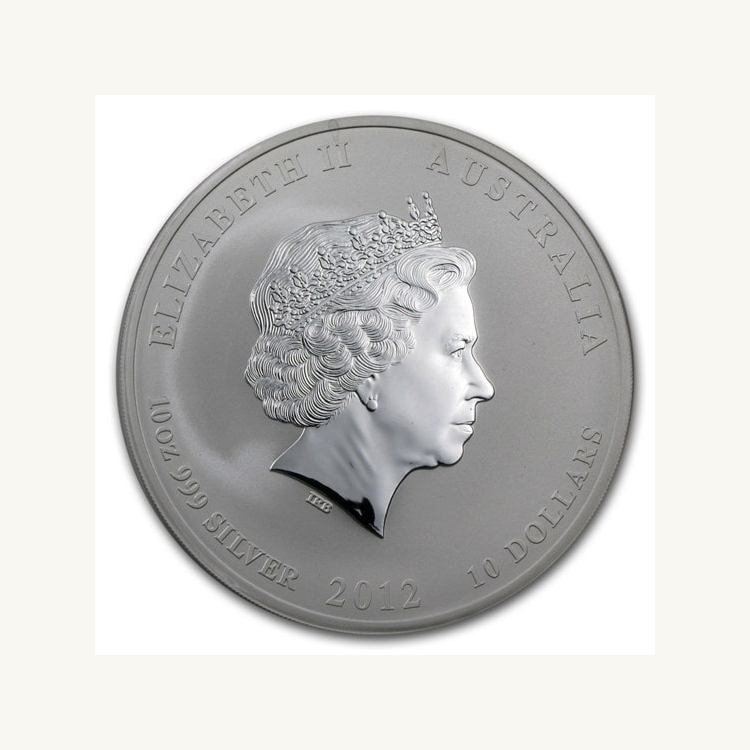 10 Troy ounce zilveren munt Lunar 2012