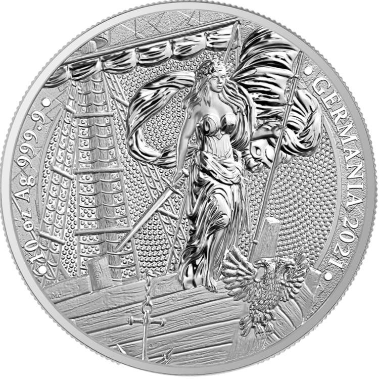 10 Troy ounce zilveren munt Germania 2021