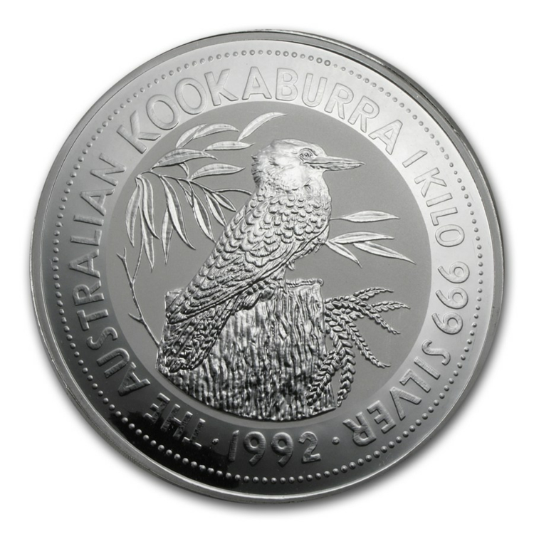 1 Kilo zilveren munt Kookaburra 1992 circulated conditie