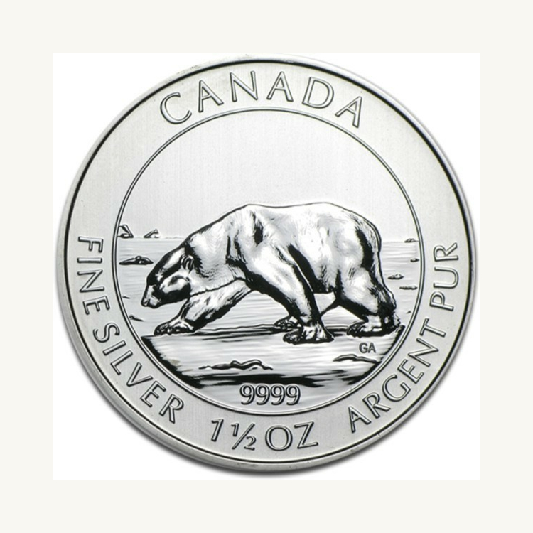 1.5 troy ounce zilver IJsbeer munt 2013