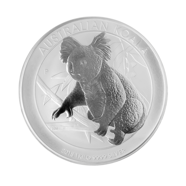 Voorzijde 1 Kilo zilveren Koala munt 2018