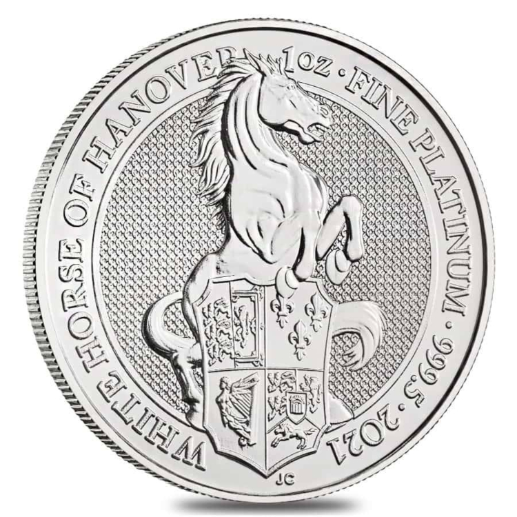 1 Troy ounce platina munt Queens Beasts White Horse