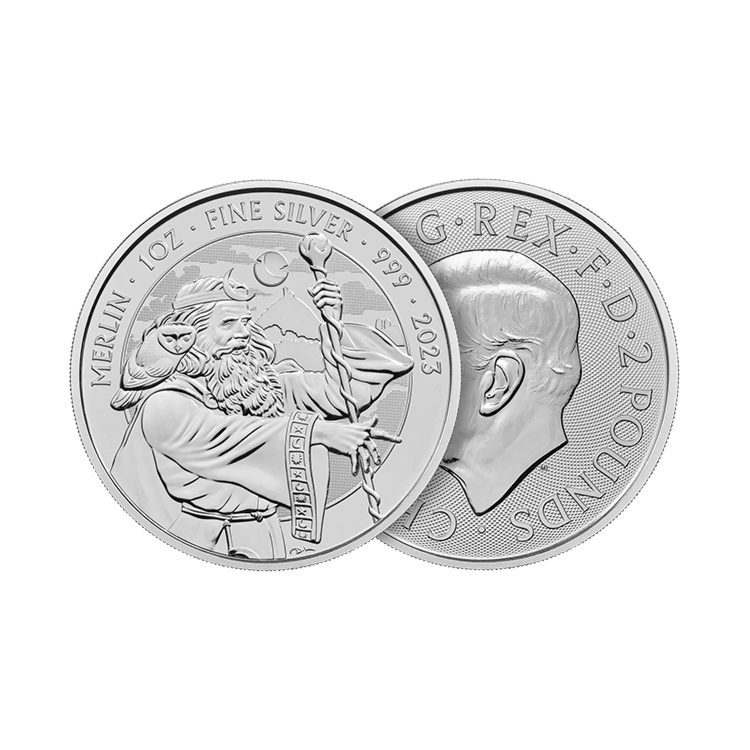 1 troy ounce zilveren Merlin munt