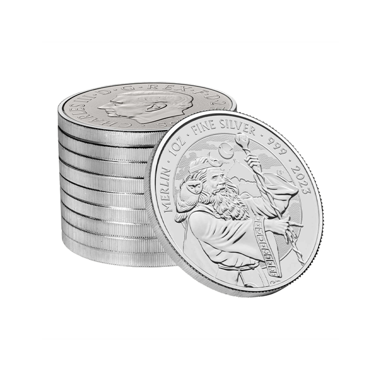 1 troy ounce zilveren Merlin munt 2023 The Silver Mountain