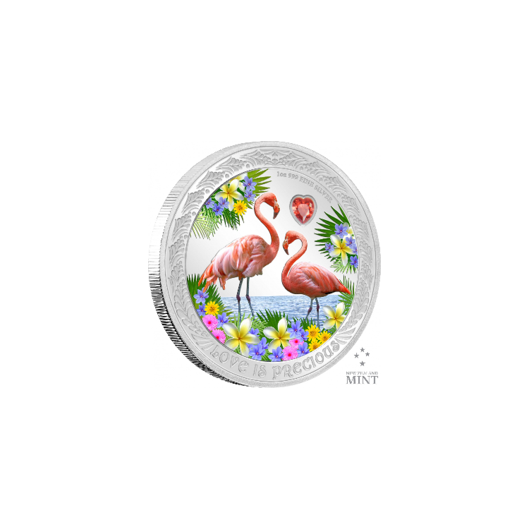 1 troy ounce zilveren munt Love is Precious - Flamingo's 2021 Proof