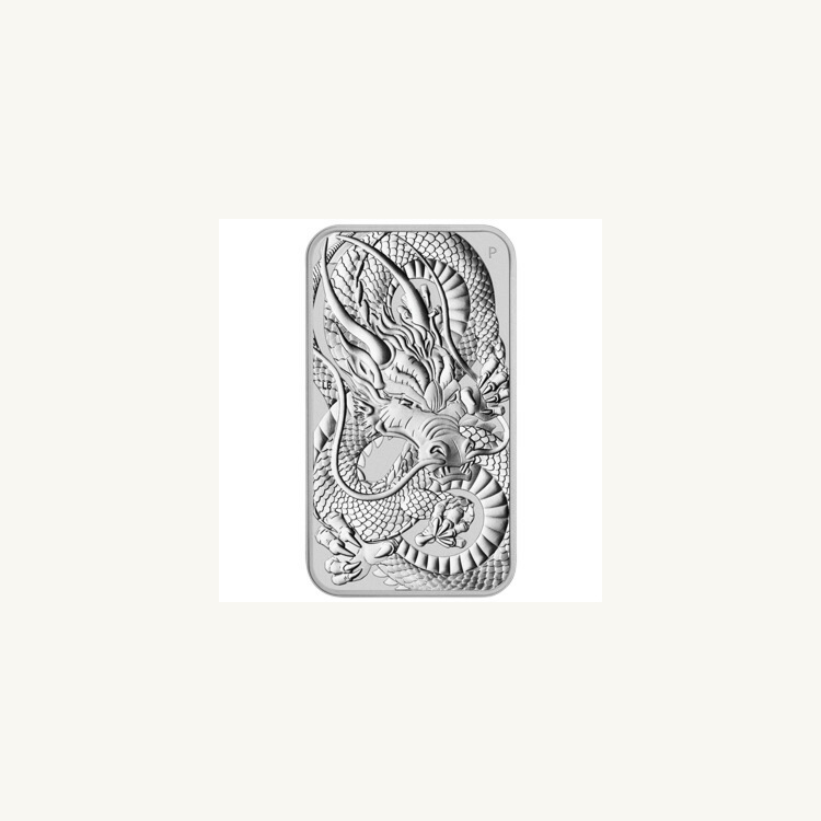 1 Troy ounce zilveren muntbaar Rectangular Dragon 2021