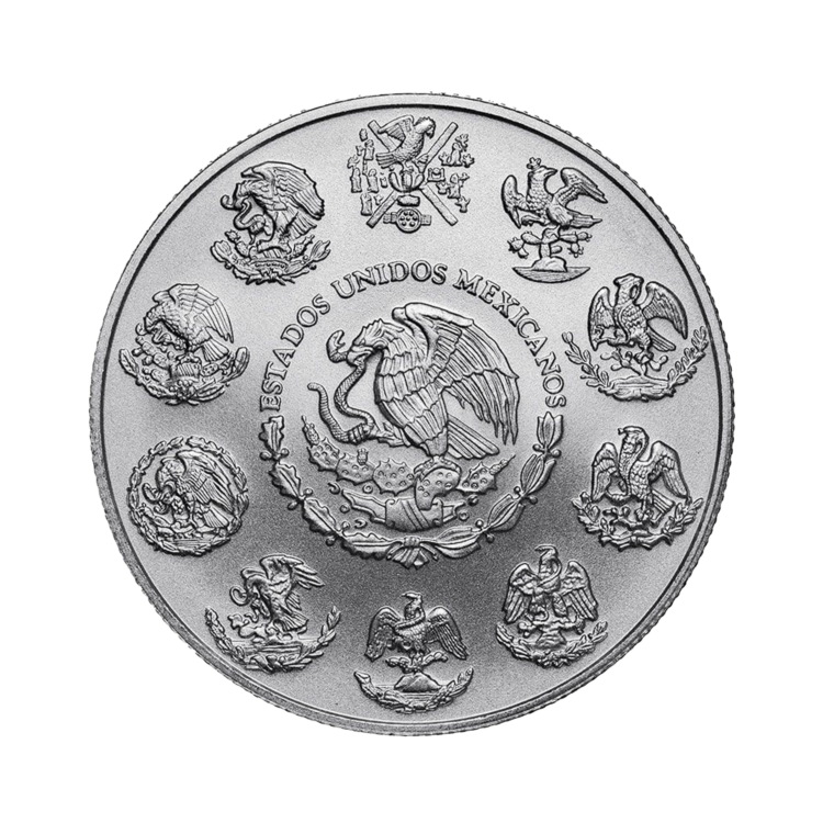 1 troy ounce zilveren munt Mexico Libertad 2022 achterkant