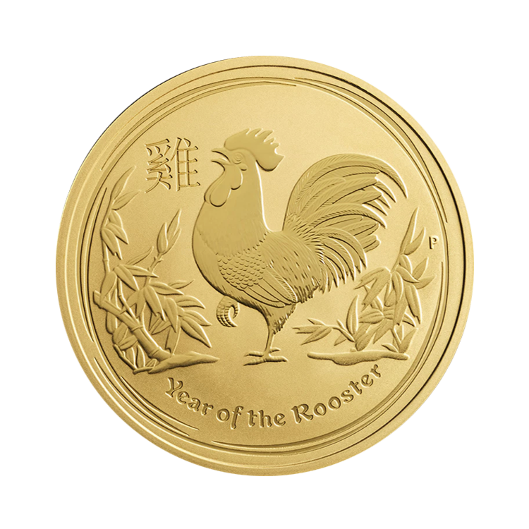  1 Troy ounce gouden munt Lunar 2005 - jaar van de Haan