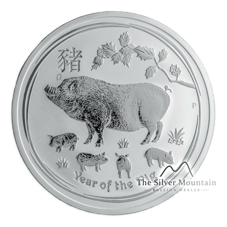 2 Troy ounce zilveren munt Lunar 2019