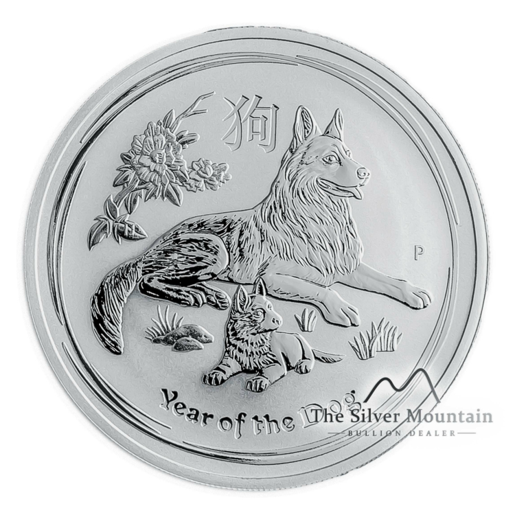 2 troy ounce zilveren Lunar munt 2018 - het jaar van de hond