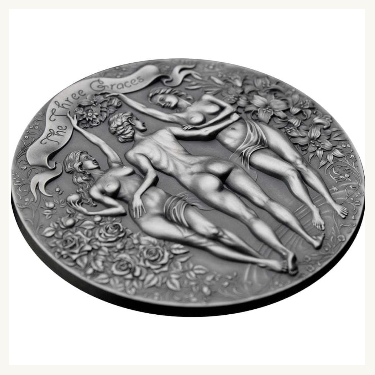 2 troy ounce zilveren munt Three Graces 2020