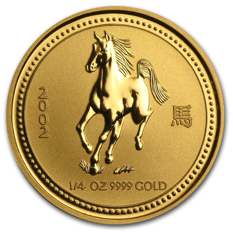 1/4 Troy ounce gouden munt Lunar 2002