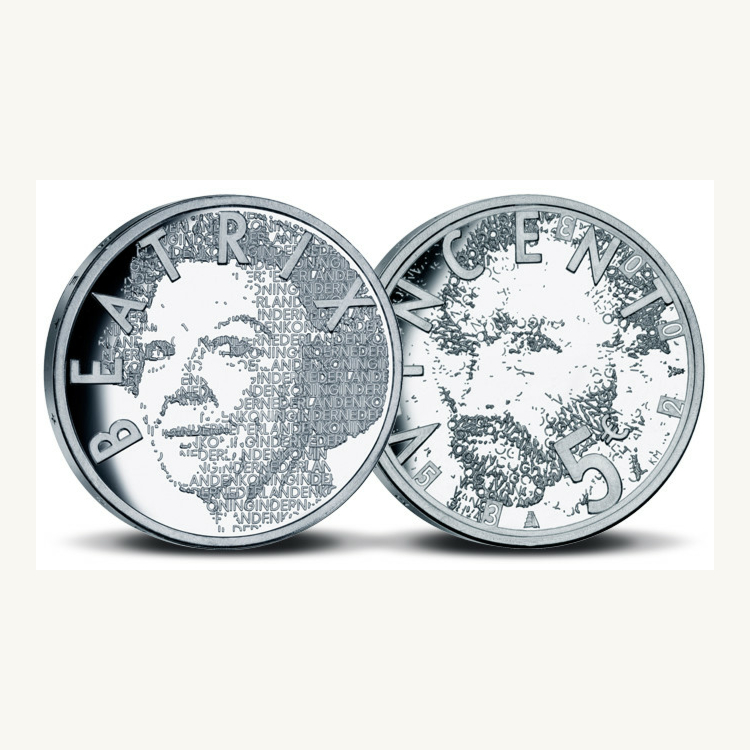 100x Zilveren 5 Euro munten Vincent van Gogh 2003 in muntrol