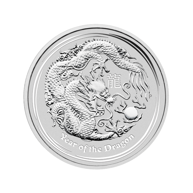 1 kilo Lunar zilver munt 2012 Year of the Dragon
