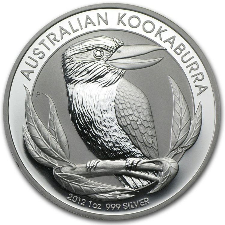 Zilveren Kookaburra munt 1 troy ounce zilver 2012