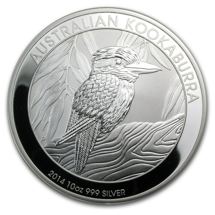 10 troy ounce zilver Kookaburra munt 2014
