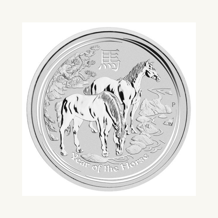 10 troy ounce zilver Lunar munt 2014 - jaar van het paard 