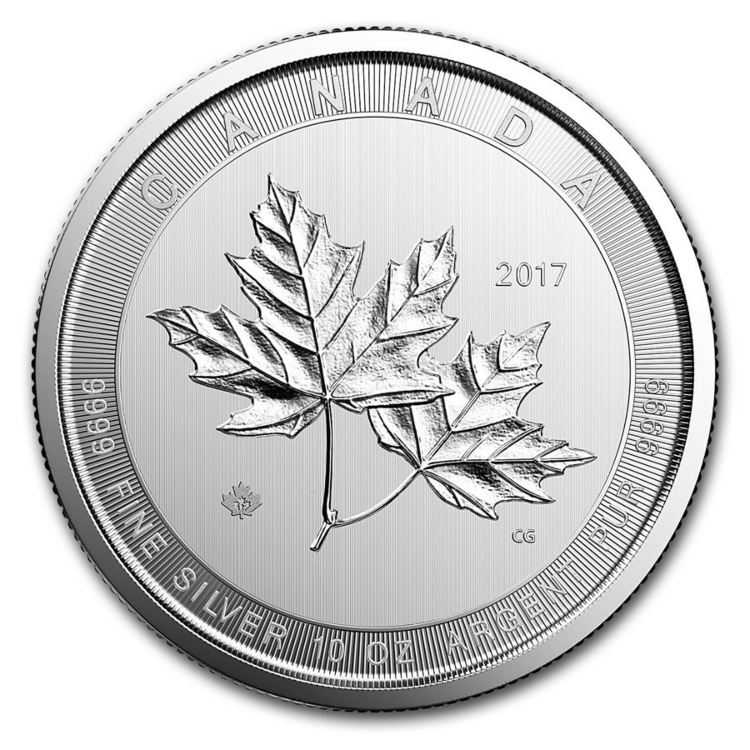 10 Troy ounce zilveren munt Maple Leaf 2017