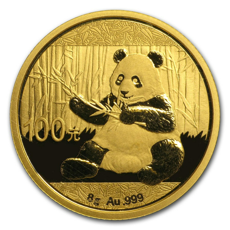 8 Gram gouden Panda munt 2017