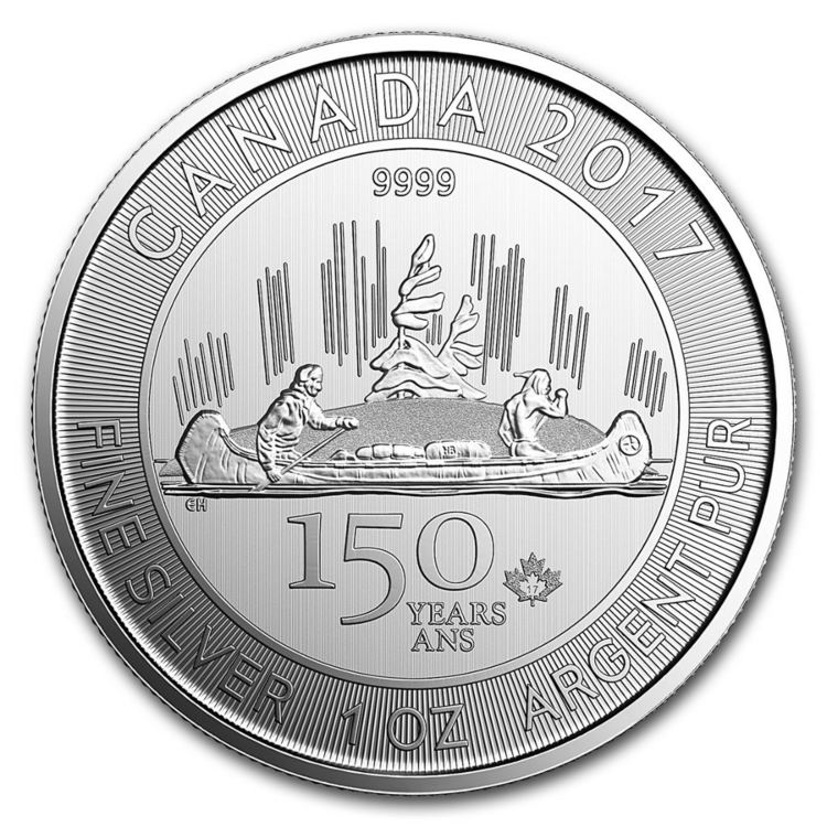1 troy ounce zilveren Maple Leaf 2017 Voyageur