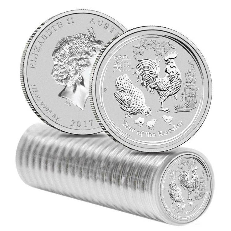 1 Troy ounce zilveren Lunar munt 2017 - jaar van de haan