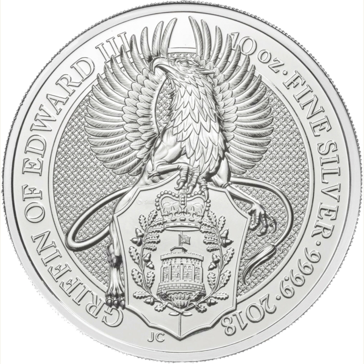 10 Troy ounce zilveren munt Queens Beasts Griffin