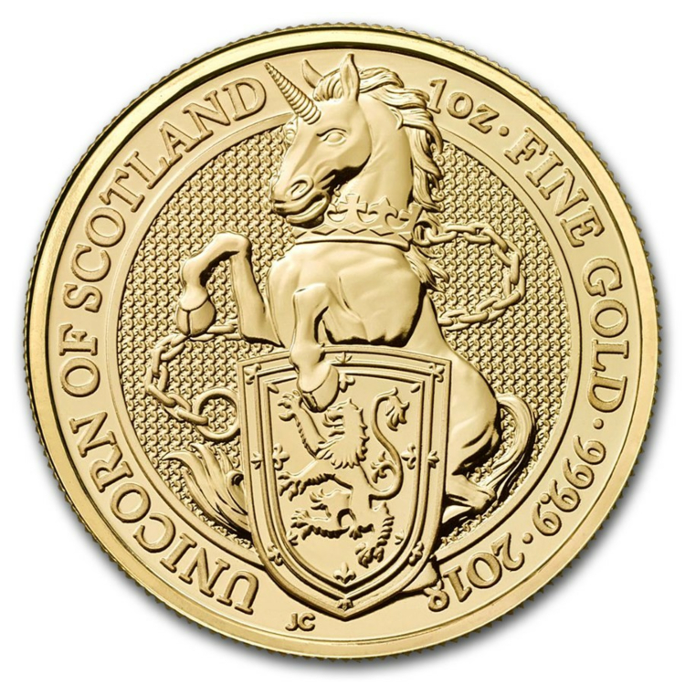 1 Troy ounce goud Queens Beasts 2018 Unicorn