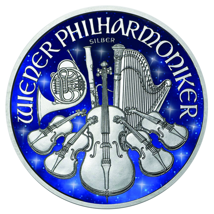 1 Troy ounce zilveren munt Glowing Galaxy Philharmoniker 2019