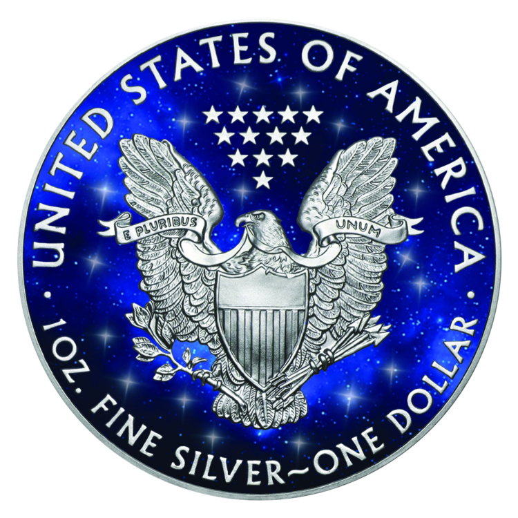 1 Troy ounce zilveren munt Glowing Galaxy American Eagle 2019