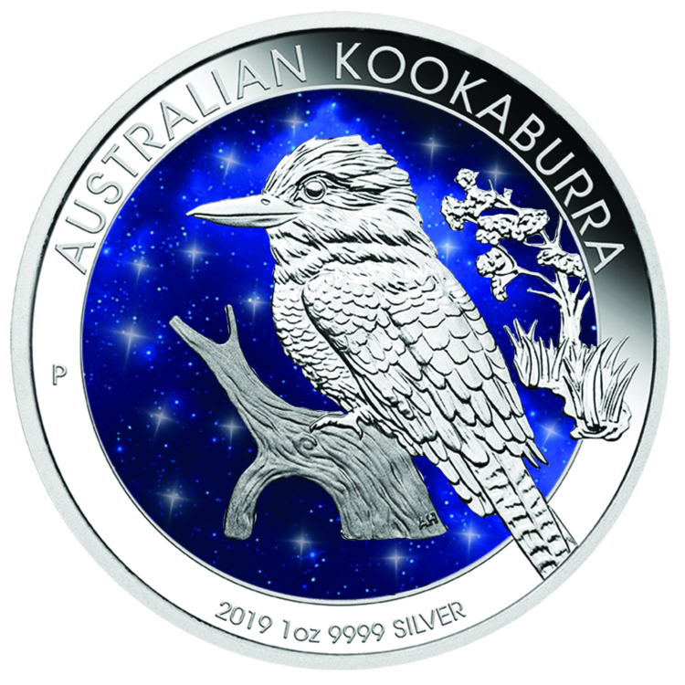 1 Troy ounce zilveren munt Glowing Galaxy Kookaburra 2019